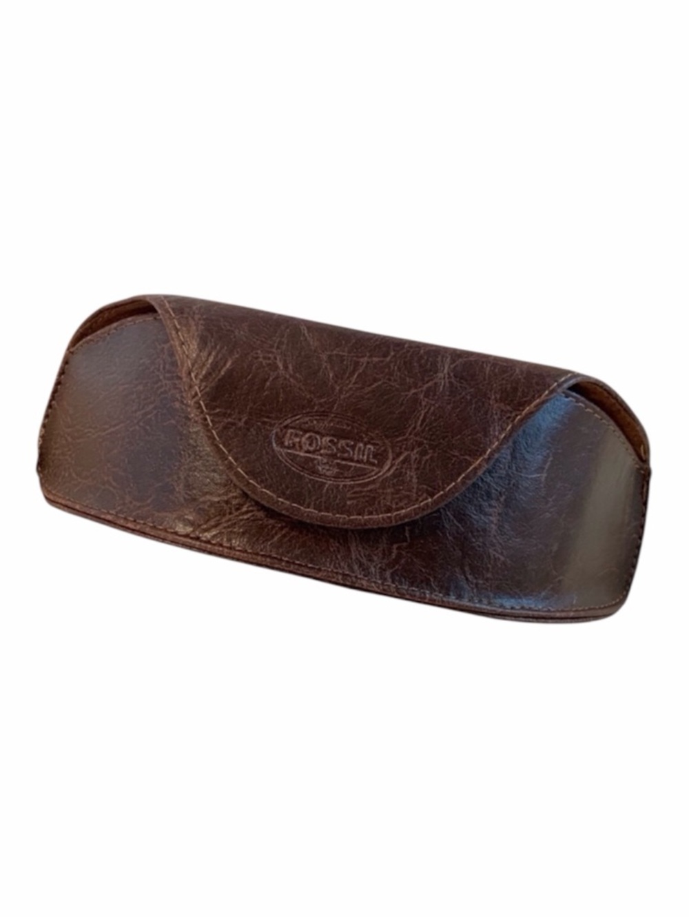 Fossil Brown Distressed Leather Sunglass Case